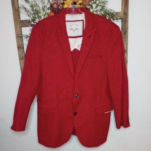 Zara Man Denim Couture Red Blazer Size USA 44